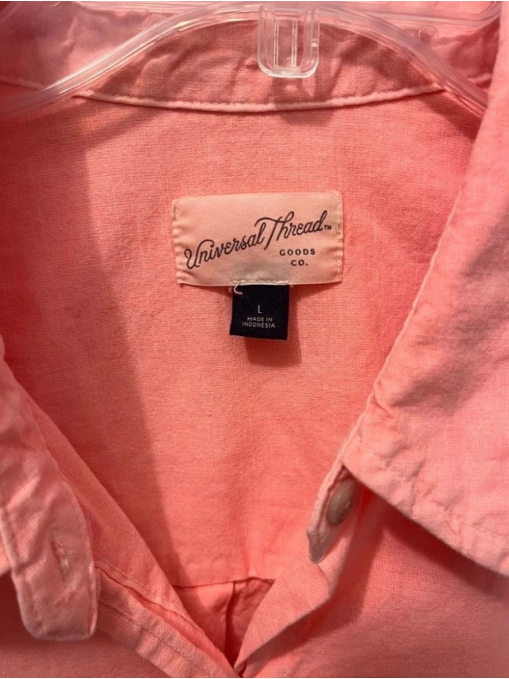 Universal Thread Coral Button-Down Collared Shirt - Picture 2 of 4